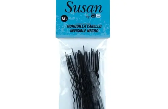 Asuer Horquilla Cabello Invisible Negro Susan 18uds